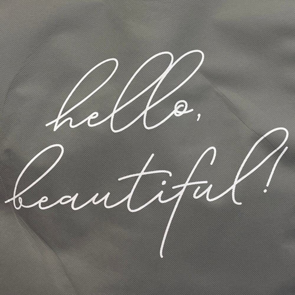 New Upcycled Hand Printed Floral Dragonfly Hello Beautiful Shopper Tote Bag - Picture 4 of 4